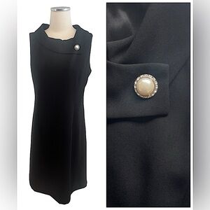 Donna Ricco Black Vintage Inspired Sleeveless MIDI Cocktail Dress 10P